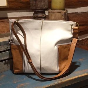 Fossil Tan Cream Gray Shoulder & Crossbody Bag